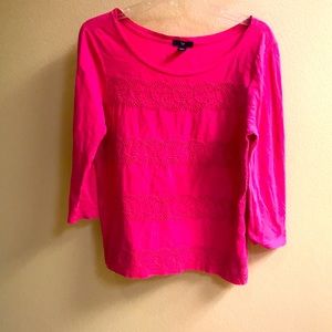 Gap Hot pink 3/4 Length Sleeve Gap Blouse